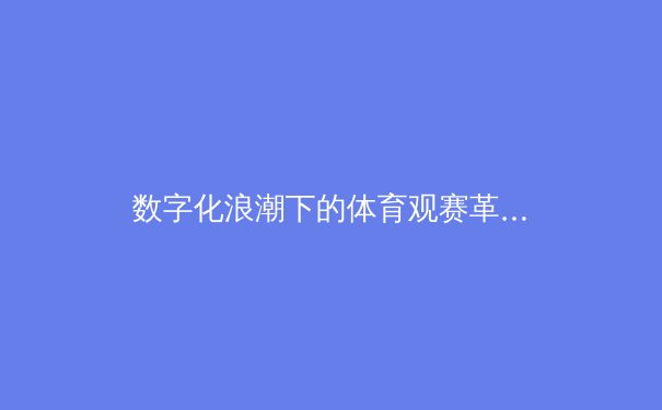 数字化浪潮下的体育观赛革命：流媒体如何重塑赛事传播与产业生态 - 4